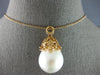 LARGE .10CT DIAMOND & AAA SOUTH SEA PEARL 18KT ROSE GOLD OPEN FILIGREE PENDANT