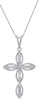 ESTATE .75CT DIAMOND 14K WHITE GOLD 3D CLASSIC MULTI LEAF INFINITY CROSS PENDANT