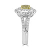 1.89CT WHITE & FANCY YELLOW DIAMOND 18KT 2 TONE GOLD 3D CIRCULAR ENGAGEMENT RING