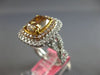 LARGE GIA 4.12CT WHITE PINK & MOCHA DIAMOND 18KT 2 TONE GOLD 3D ENGAGEMENT RING