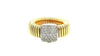 ESTATE .58CT DIAMOND 18K 2 TONE GOLD 3D CLASSIC ROUND SQUARE PAVE SNAKE FUN RING