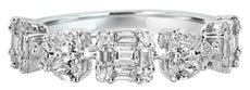 1.08CT DIAMOND 18K WHITE GOLD 3D MULTI SHAPE SQUARE HEART SHAPE ANNIVERSARY RING