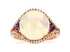 ESTATE LARGE 4.13CT DIAMOND & AAA OPAL & AAA AMETHYST 14KT ROSE GOLD 3D FUN RING