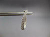 ESTATE .65CT DIAMOND 14K WHITE GOLD INSIDE OUT OVAL HUGGIE HOOP HANGING EARRINGS