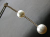 EXTRA LARGE & LONG 1.81CT DIAMOND & AAA SOUTH SEA PEARL 18KT ROSE GOLD EARRINGS