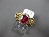 1.57CT DIAMOND & AAA RUBY 18KT YELLOW GOLD 3D ROUND & BAGUETTE ENGAGEMENT RING