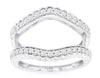.50CT DIAMOND 14KT WHITE GOLD 3D DOUBLE V SHAPE FILIGREE INSERT ANNIVERSARY RING
