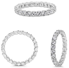 2.09CT DIAMOND 14KT WHITE GOLD 3D CUSHION ETERNITY WEDDING BAND ANNIVERSARY RING
