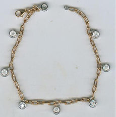 .39CT DIAMOND 18KT 2 TONE GOLD 3D CLASSIC ROUND BEZEL BY THE YARD LOVE BRACELET