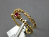 ESTATE .18CT DIAMOND & AAA RUBY 18KT YELLOW GOLD 3D CLASSIC DOUBLE BAND FUN RING