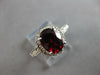 2.10CT DIAMOND & AAA RHODOLITE 14KT WHITE GOLD OVAL & ROUND HALO ENGAGEMENT RING