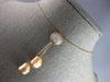.16CT DIAMOND 14K ROSE GOLD 3D ROUND CLUSTER NUGGET LARIAT FUN FLOATING NECKLACE