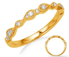 ESTATE .16CT DIAMOND 14KT YELLOW GOLD CLASSIC ROUND INFINITY FILIGREE FUN RING
