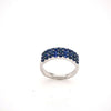 1.18CT DIAMOND & AAA SAPPHIRE 18KT WHITE GOLD THREE ROW WEDDING ANNIVERSARY RING
