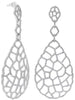 EXTRA LARGE 2.50CT DIAMOND 14K WHITE GOLD 3D OPEN WEB TEAR DROP HANGING EARRINGS