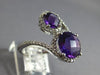 LARGE 3.57CT DIAMOND & AAA AMETHYST 14KT WHITE GOLD 3D DOUBLE CIRCULAR LOVE RING