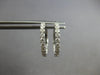 ESTATE .62CT DIAMOND 14KT WHITE GOLD 3D ROUND INSIDE OUT HOOP HANGING EARRINGS