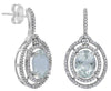 2.77CT DIAMOND & AAA GREEN AMETHYST 14KT WHITE GOLD 3D OVAL & ROUND FUN EARRINGS