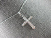 ESTATE .44CT DIAMOND 18KT WHITE GOLD 3D PRINCESS & ROUND CROSS FLOATING PENDANT