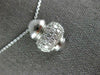 ESTATE .49CT DIAMOND 14KT WHITE GOLD CLASSIC MULTI ROW PAVE FUN FLOATING PENDANT