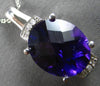 LARGE 5.03CT DIAMOND & AAA AMETHYST 14K WHITE GOLD OVAL & ROUND FLOATING PENDANT