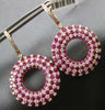 LARGE 10.29CT DIAMOND & PINK SAPPHIRE 18KT ROSE GOLD MULTI ROW CIRCULAR EARRINGS