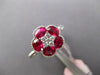 ESTATE 1.89CT DIAMOND & AAA RUBY 18KT WHITE GOLD FLOWER STAR FILIGREE LOVE RING