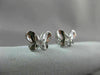 ANTIQUE .16CT DIAMOND BUTTERFLY 3D 18KT WHITE GOLD EARRINGS ELEGANT!! #9672
