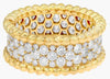WIDE 2.16CT DIAMOND 18KT ROSE GOLD 3D ROUND 3 ROW ETERNITY MULTI BEAD FUN RING