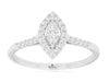 .36CT DIAMOND 14KT WHITE GOLD 3D ROUND & MARQUISE CLASSIC HALO ENGAGEMENT RING
