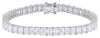 LARGE 18.73CT DIAMOND 18KT WHITE GOLD 3D EMERALD CUT BAGUETTE ETERNITY BRACELET