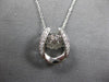 .50CT DANCING DIAMOND 14KT WHITE GOLD 3D LUCKY HORSESHOE FILIGREE PENDANT #27995