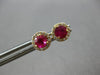 .65CT DIAMOND & AAA RUBY 14K YELLOW GOLD ROUND HALO FLOWER MARTINI STUD EARRINGS