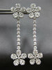 EXTRA LARGE 3.65CT DIAMOND 18KT WHITE GOLD 3D FLOWER CHANDELIER HANGING EARRINGS