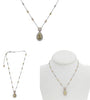 4.77CT WHITE PINK & FANCY YELLOW DIAMOND 18K TRI COLOR GOLD DOUBLE HALO NECKLACE