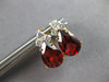 LARGE 3.30CT DIAMOND & AAA GARNET 14KT 2 TONE GOLD 3D PEAR SHAPE EARRINGS #27695