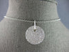 LARGE 1.30CT DIAMOND 14KT WHITE GOLD CLASSIC ROUND PAVE INVISIBLE PENDANT #27757