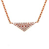 ESTATE .51CT DIAMOND 18KT ROSE GOLD 3D ROUND PAVE TRIANGULAR LOVE NECKLACE