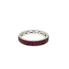 .49CT AAA RUBY 18KT WHITE GOLD 3D 2 ROW SEMI ETERNITY WEDDING ANNIVERSARY RING
