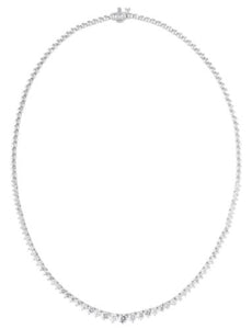 5.0CT DIAMOND 18KT WHITE GOLD 3D CLASSIC ROUND GRADUATING SEMI ETERNITY NECKLACE