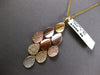 LARGE 1.08CT DIAMOND 14KT TRI COLOR GOLD 3D MULTI TEAR DROP FUN FLOATING PENDANT