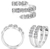 LARGE .78CT DIAMOND 14KT WHITE GOLD 3D ROUND & BAGUETTE CRISS CROSS SNAKE RING