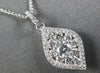 .58CT DIAMOND 18KT WHITE GOLD 3D ROUND INVISIBLE TEAR DROP LEAF FLOATING PENDANT