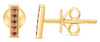 ESTATE .07CT AAA RUBY 14KT YELLOW GOLD 3D CLASSIC FILIGREE BAR STUD EARRINGS