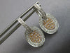 .79CT WHITE & PINK DIAMOND 18KT WHITE & ROSE GOLD 3D CLASSIC PAVE OVAL EARRINGS