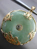 ANTIQUE LARGE JADE 14KT YELLOW GOLD 3D FILIGREE BUTTERFLY FLOATING PENDANT 25022