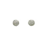ESTATE .29CT DIAMOND 18KT WHITE GOLD 3D CIRCULAR PAVE DOME SHAPE STUD EARRINGS