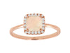 .76CT DIAMOND & AAA OPAL 14KT ROSE GOLD CUSHION & ROUND CLASSIC HALO SUMMER RING