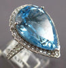 EXTRA LARGE 15.47CT DIAMOND & AAA BLUE TOPAZ 18KT WHITE GOLD 3D ENGAGEMENT RING