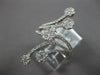 ESTATE LARGE 1.15CT DIAMOND 18K WHITE GOLD MULTI ROW FLOWER CRISS CROSS FUN RING